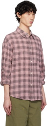 AFTER PRAY Pink Over Check Bright Shirt