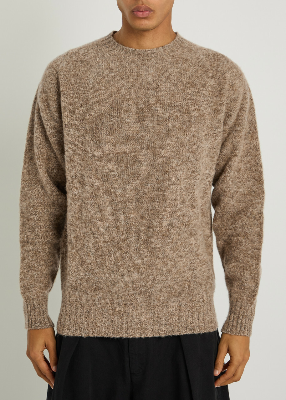 Ymc Suedehead Wool Jumper Beige