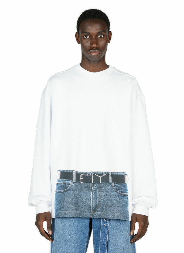 Photo: Y/Project x Jean Paul Gaultier  - Trompe L'Oeil Belt Sweatshirt in White