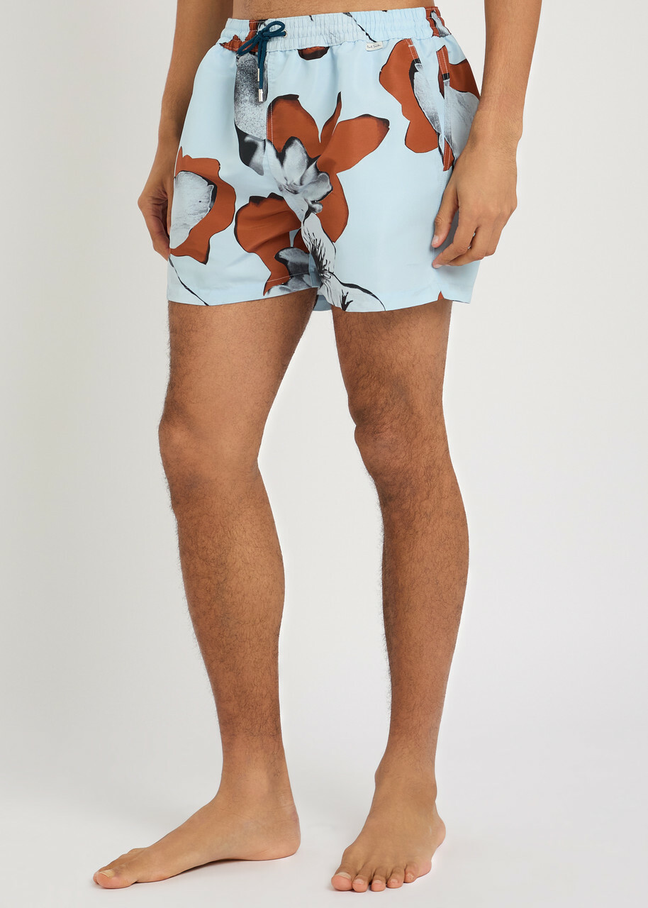 Paul Smith Floral-print Shell Swim Shorts Turquoise