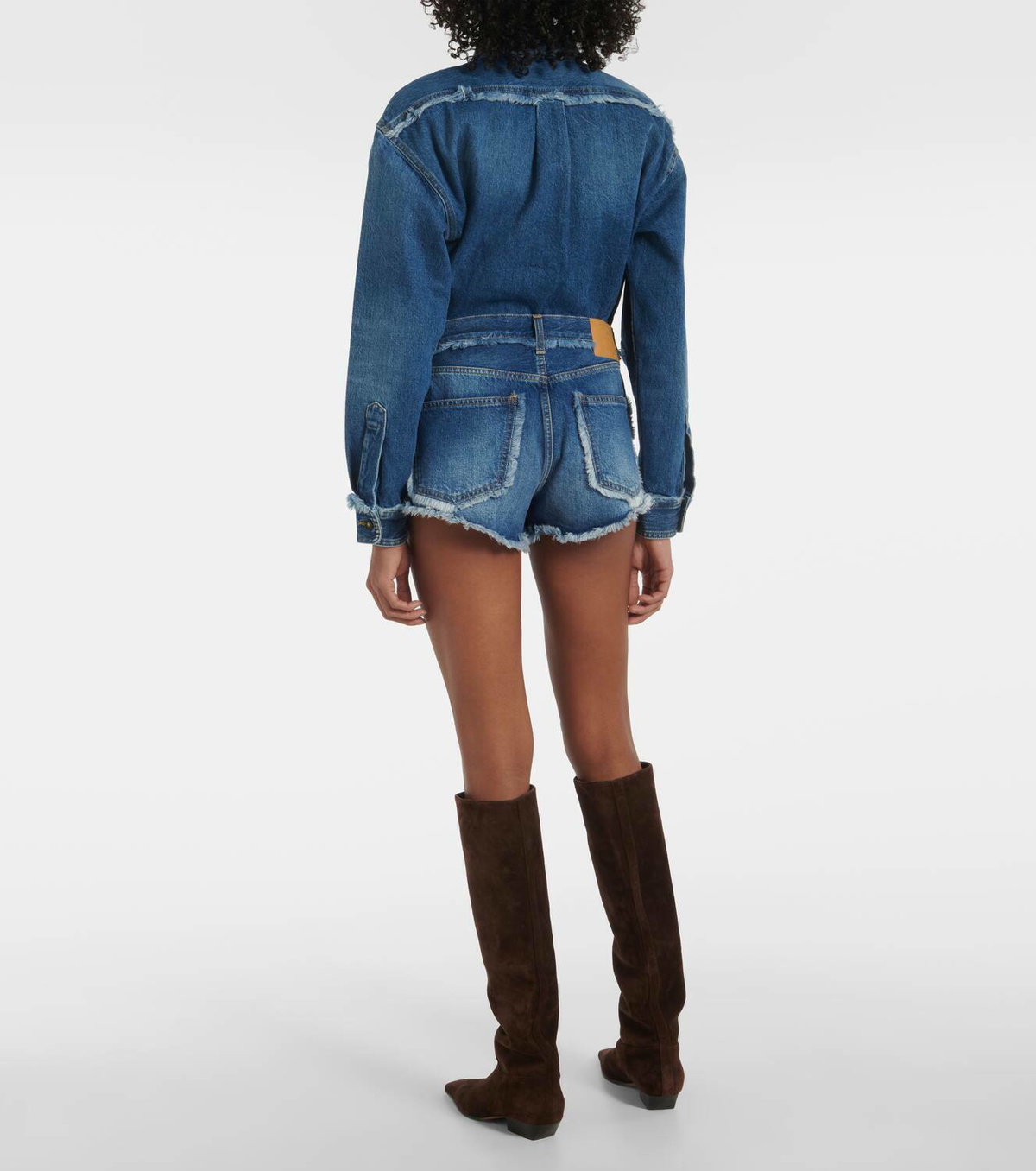 Alanui Fringed denim shorts