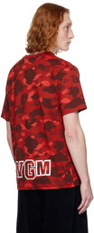 BAPE Red Color Camo Shark T-Shirt