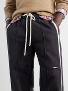 NAHMIAS - Repaired Wide-Leg Cotton-Jersey Drawstring Sweatpants - Black