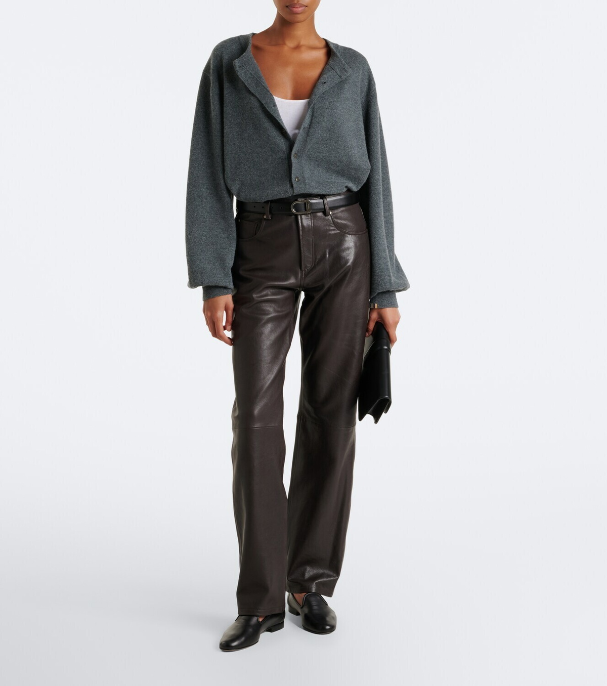 Arma Jean leather straight pants