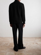William Lockie - Duncan Shawl-Collar Ribbed Merino Wool and Cashmere-Blend Cardigan - Black