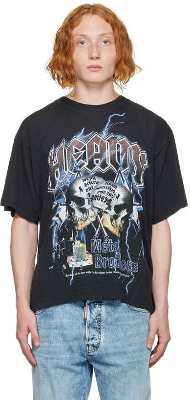 Photo: Dsquared2 Black 'Metal Brothers' T-Shirt