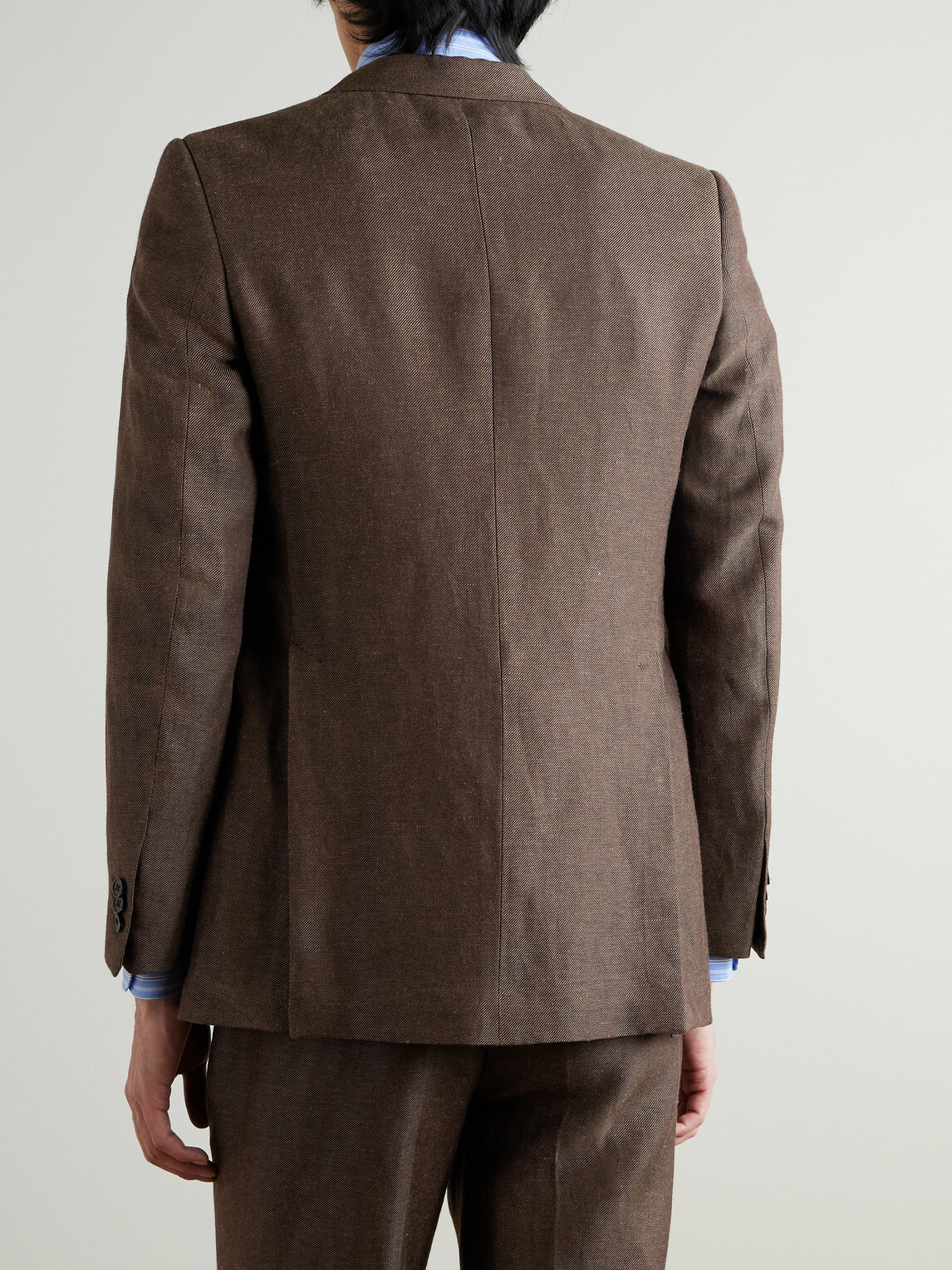 Husbands - Wool and Linen-Blend Twill Suit Jacket - Brown
