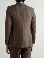 Husbands - Wool and Linen-Blend Twill Suit Jacket - Brown