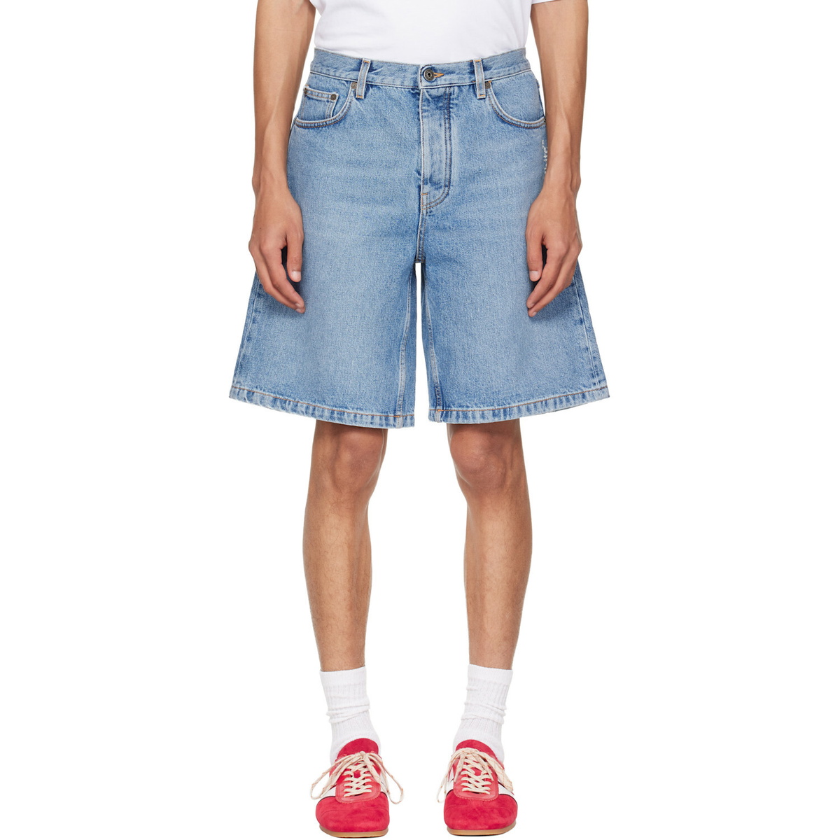 Off-White Blue Half Arrow Denim Shorts