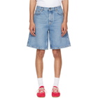 Off-White Blue Half Arrow Denim Shorts