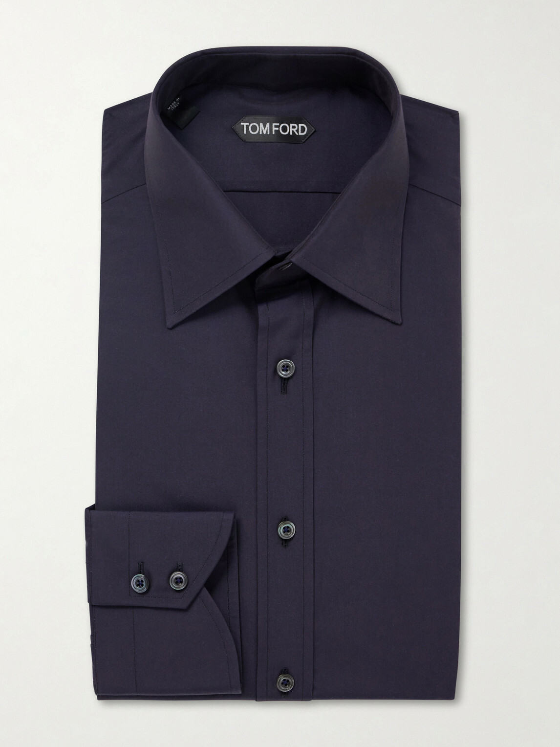 TOM FORD - Cotton-Poplin Shirt - Blue