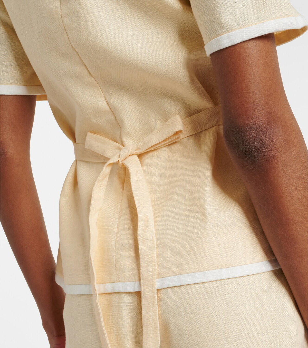 Faithfull Madeleine belted linen top
