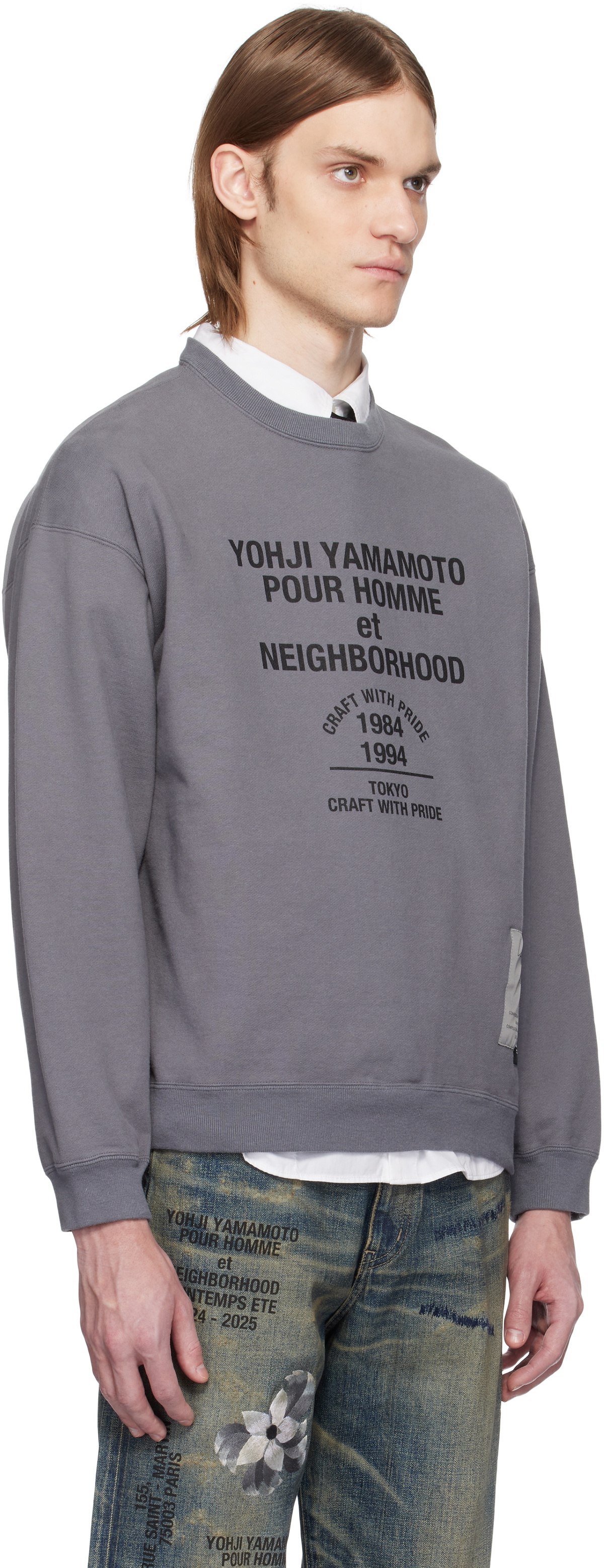 YOHJI YAMAMOTO Gray NEIGHBORHOOD Edition LS Sweatshirt