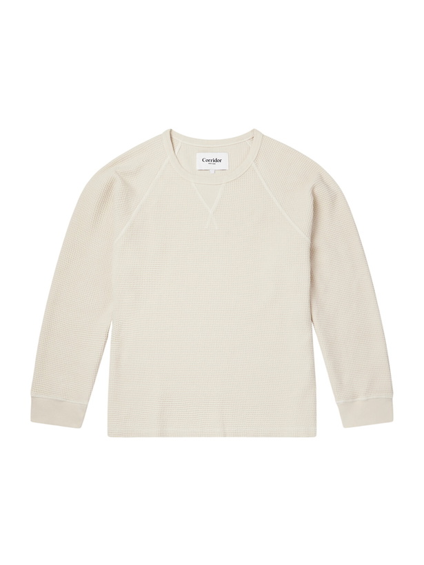 Photo: Corridor - Thermal Waffle-Knit Cotton T-Shirt - Neutrals
