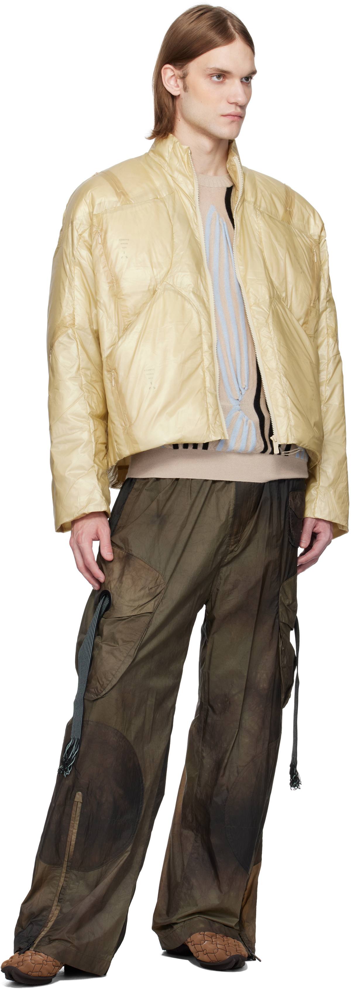 A. A. Spectrum Yellow Transfo Convertible Down Jacket