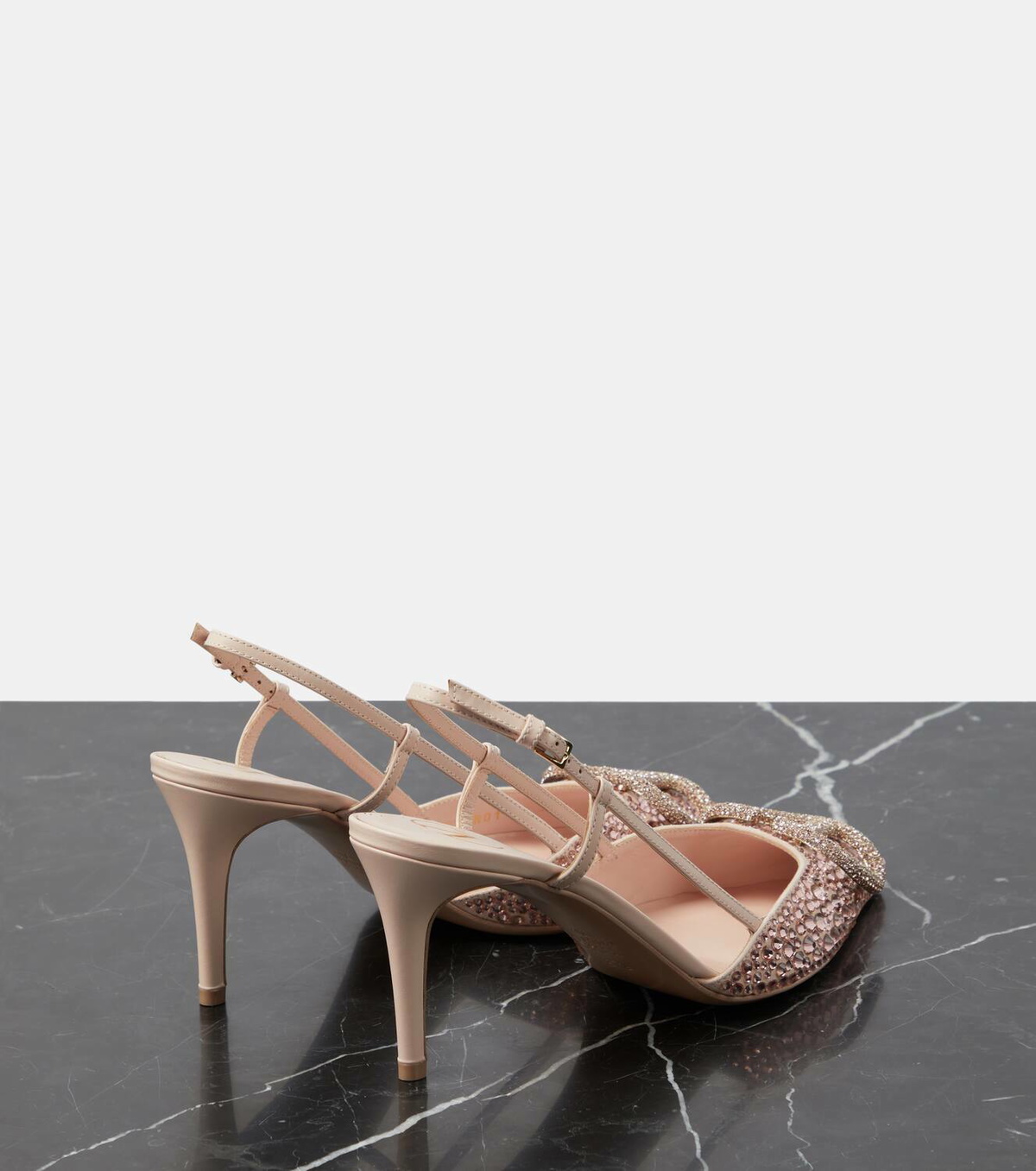 Valentino Garavani VLogo Signature embellished slingback pumps