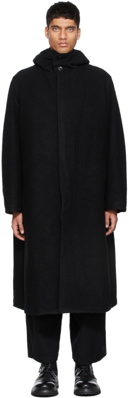 Photo: Yohji Yamamoto Black Hooded Zip Coat