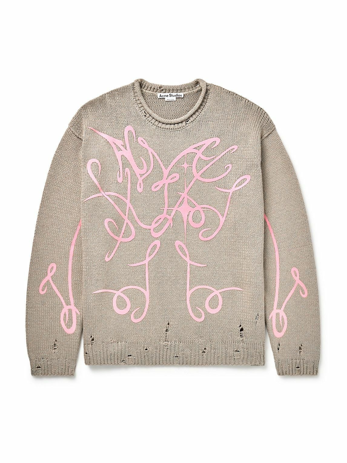 Acne Studios - Kawii Cyber Logo-Flocked Distressed Metallic