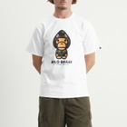 A Bathing Ape Men's 1st Camo Milo Shark T-Shirt in White X Green