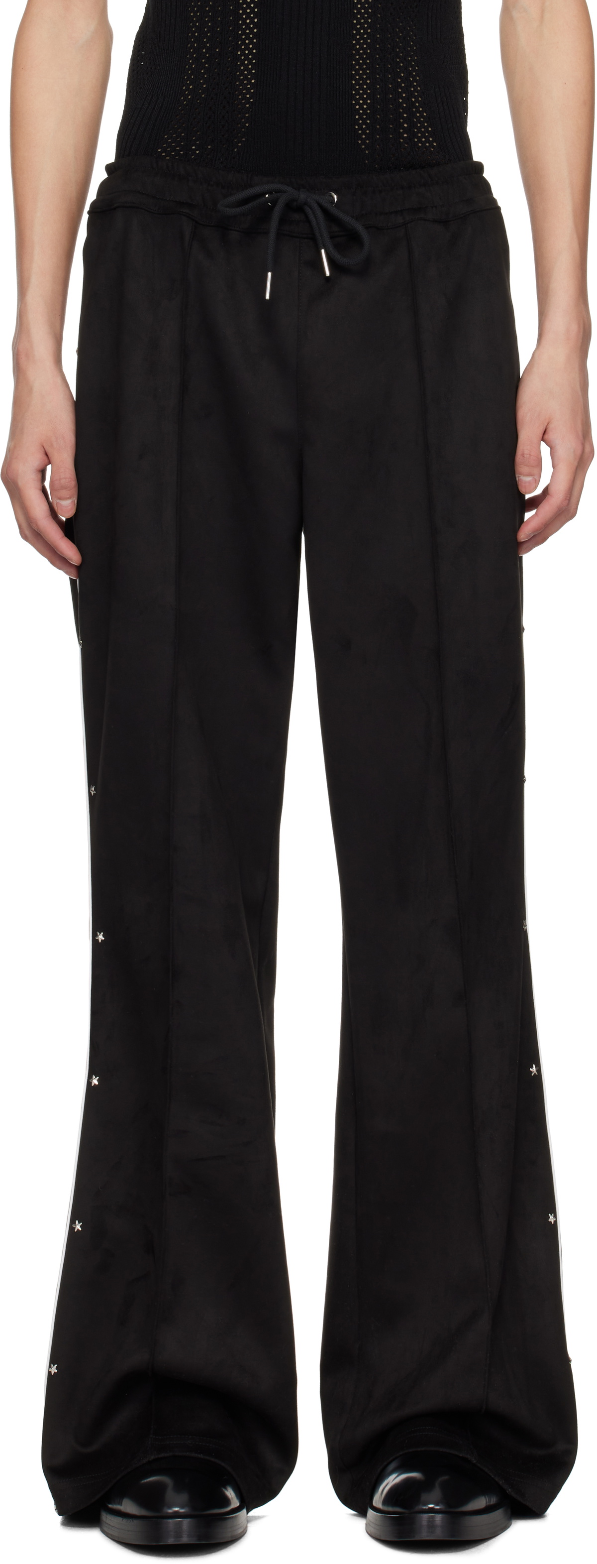 MISBHV Black Star Faux-Suede Track Pants