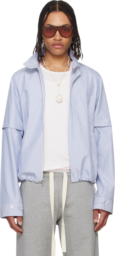 Photo: Raimundo Langlois Blue & White Convertible Shirt Jacket