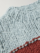 The Elder Statesman - Panelled Striped Organic Cotton-Bouclé Sweater - Multi