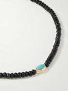 Luis Morais - Eye of the Idol Gold, Onyx and Turquoise Beaded Necklace