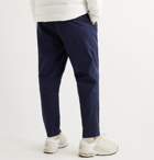 MONCLER - Tapered Stretch-Cotton Drawstring Trousers - Blue