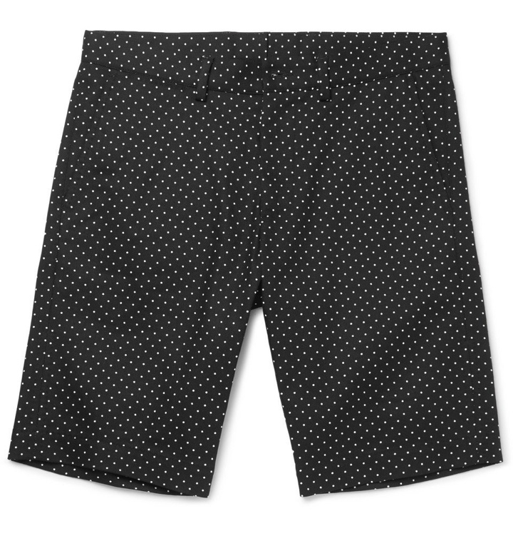 Photo: Dolce & Gabbana - Slim-Fit Polka-Dot Stretch-Cotton Twill Shorts - Men - Black