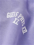 Guess USA - Distressed Printed Cotton-Jersey Hoodie - Purple