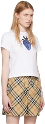 Burberry White Crystal Strawberry T-Shirt