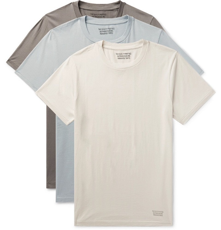 Photo: Wacko Maria - Three-Pack Cotton-Jersey T-Shirts - Men - Gray