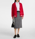 Thom Browne 4-Bar bouclé-trimmed cotton cardigan