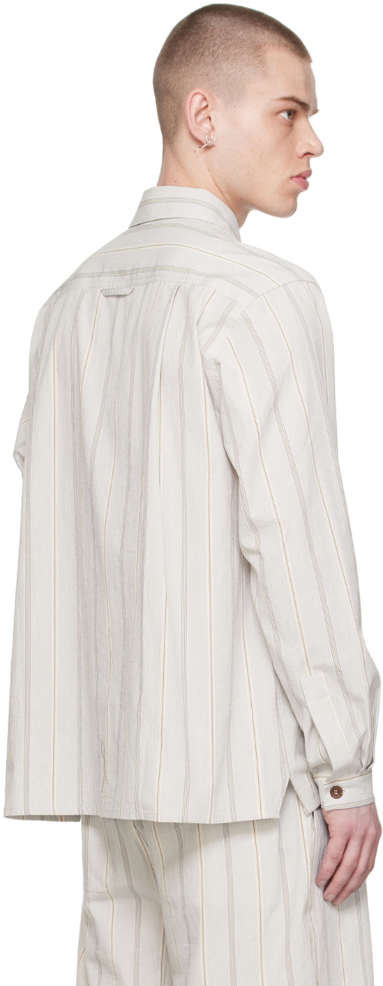 XENIA TELUNTS White & Blue Stripe Daily Shirt