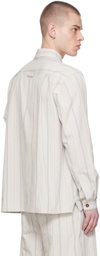 XENIA TELUNTS White & Blue Stripe Daily Shirt