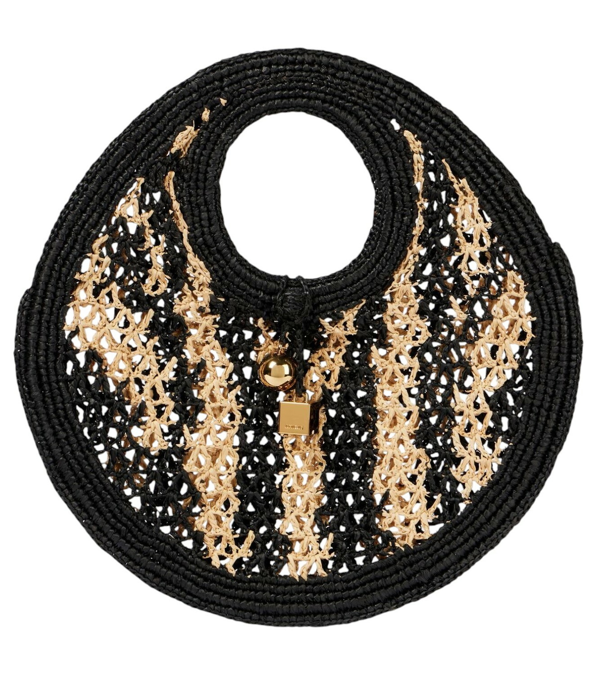 【JACQUEMUS】 Spiaggia Small raffia shoulder bag Spiaggia Small raffia shoulder bag in black - Jacquemus