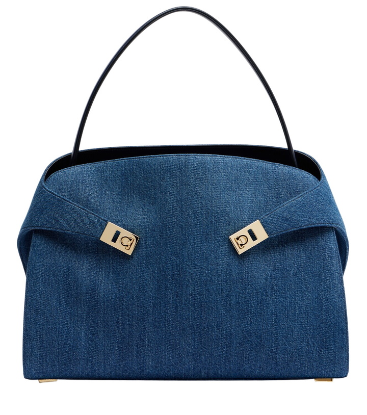 Photo: Ferragamo Hug Large denim tote bag
