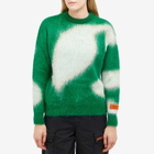 Heron Preston Women's Aop Knit Crew Sweat in Green/White