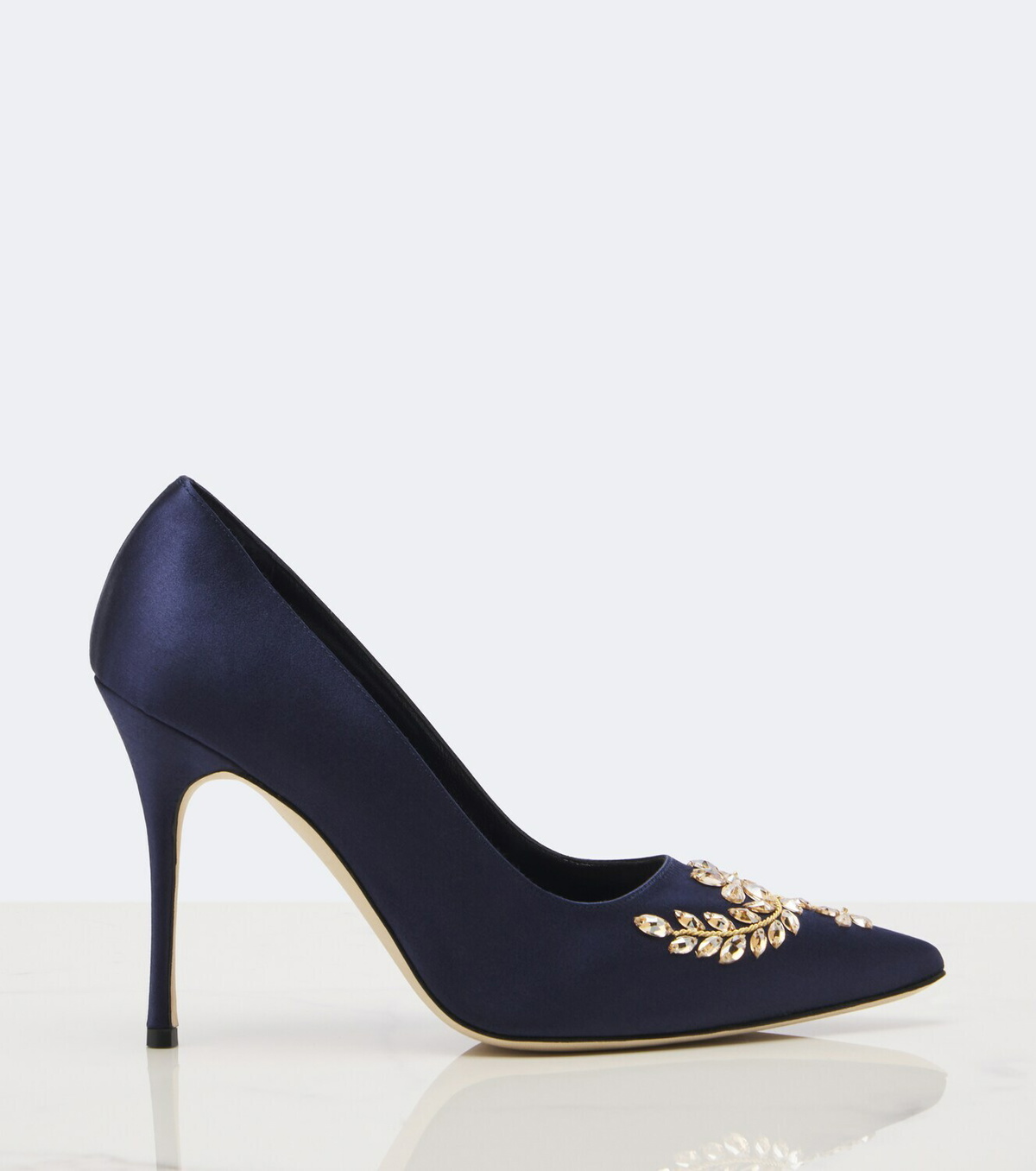 Manolo Blahnik Pasadis embellished satin pumps