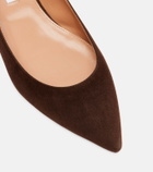 Aquazzura Bow Tie suede ballet flats