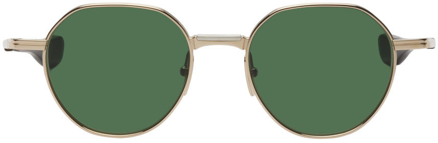 DITA Sunglasses Vers One Womens Round Green Lenses Gold Plated Titanium Sunglasses DITA Vers One Adjustable Temple Length main image 4