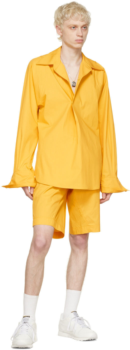 Bianca Saunders Yellow Cotton Shorts