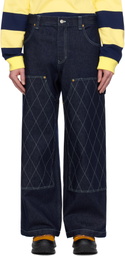 AFTER PRAY Navy Wide Carpenter Jeans