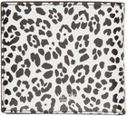 Valentino Garavani White & Black Leopard 'VLTN' Bifold Wallet