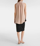 Max Mara Bow-detail silk tank top