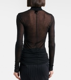 Mugler Sheer jersey turtleneck top