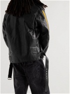 Our Legacy - 118 Second Läder Faux Fur-Trimmed Striped Leather Jacket - Black