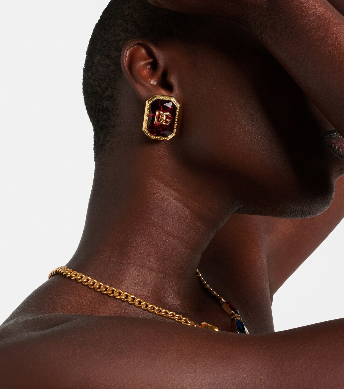 Dolce&Gabbana DG embellished clip-on earrings