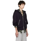 Dries Van Noten Navy Cotton Zip Hoodie