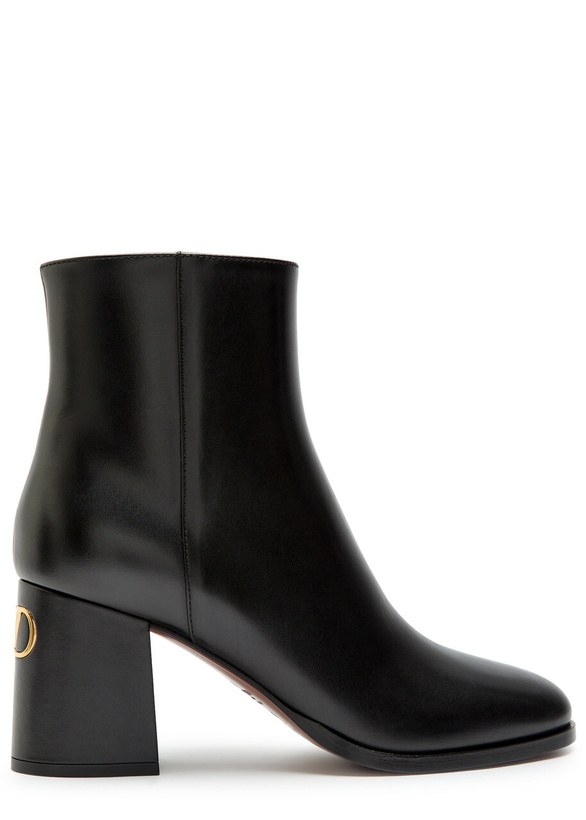Photo: Valentino Garavani Fawcette Vlogo Leather Ankle Boots Black